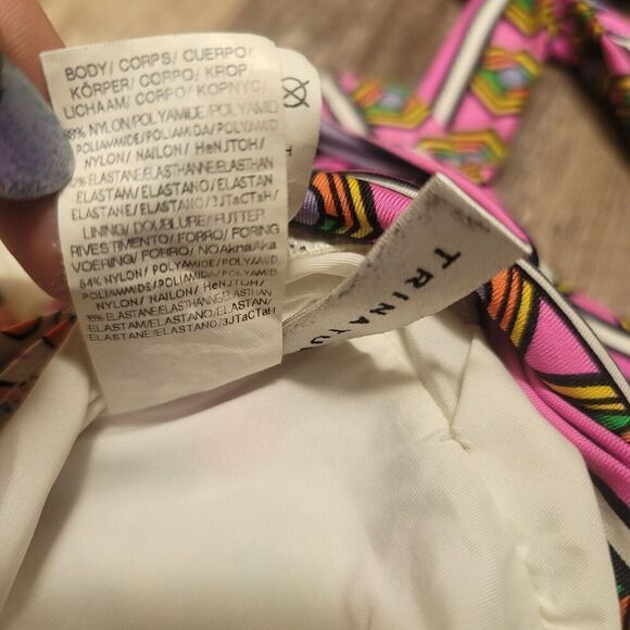 Trina Turk Jungle Beach Print Cross Back One Piece Halter Swimsuit US 12 - Picture 7 of 9